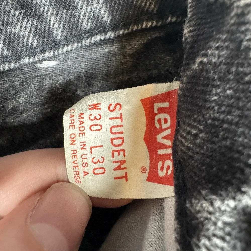 Vintage 90s LEVI'S Student Black Acid Wash Jeans 30x30 (Fits 28x29)